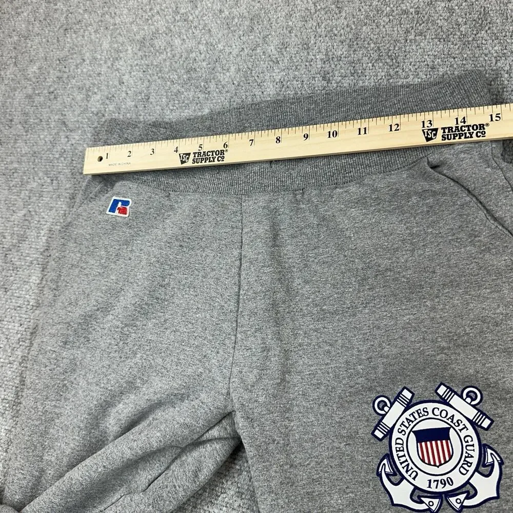 Russell Athletic US Coast Guard Gray Jogger Sweatpants Adult Small Pockets
